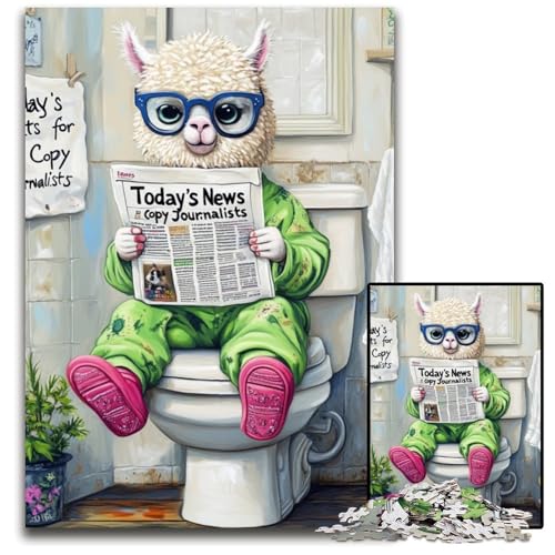 Alpaca Go Toilet Puzzle für Erwachsene, 1000-teiliges Holzpuzzle, perfekt für Teenager und Sammler, ideale Heimdekoration und Reisegeschenk, 50x75cm/19,68x29,52 Zoll Alpaca Go Toilet Puzzle für Erwachsene, 1000-teiliges Holzpuzzle, perfekt für Teenager und Sammler, ideale Heimdekoration und Reisegeschenk, 50x75cm/19,68x29,52 Zoll von LiJianXXE