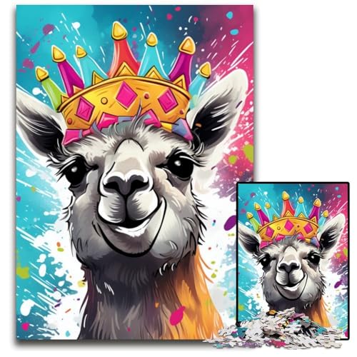 Alpaka mit Krone Puzzle 1000 Teile für Erwachsene Kartonpuzzle Herausforderndes Denkspiel für Teenager, Familienspaß Interaktives Spiel 26x38cm/10,23x14,96 Zoll Alpaka mit Krone Puzzle 1000 Teile für Erwachsene Kartonpuzzle Herausforderndes Denkspiel für Teenager, Familienspaß Interaktives Spiel 26x38cm/10,23x14,96 Zoll von LiJianXXE