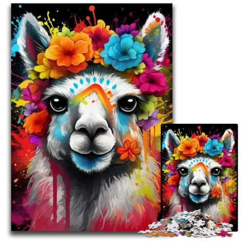 Alpaka trägt Blumen Puzzle für Erwachsene 1000 Holzpuzzles Interaktives Familienspiel, Gehirn-Herausforderung, Lernspielzeug 50x75cm/19,68x29,52 Zoll Alpaka trägt Blumen Puzzle für Erwachsene 1000 Holzpuzzles Interaktives Familienspiel, Gehirn-Herausforderung, Lernspielzeug 50x75cm/19,68x29,52 Zoll von LiJianXXE