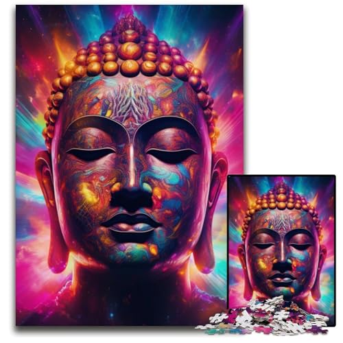 Art Buddha Puzzle für Erwachsene, 1000 Kartonpuzzles, interaktives Familienspiel, Denksportaufgabe, Lernspielzeug, 26x38cm/10,23x14,96 Zoll von LiJianXXE