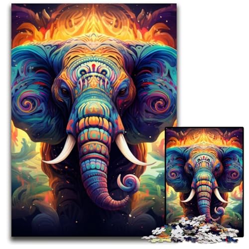 Art Elephant Puzzles für Erwachsene, 1000-teiliges Holzpuzzle, hochschwieriges Denkspiel für Jugendliche, 50x75cm/19,68x29,52 Zoll Art Elephant Puzzles für Erwachsene, 1000-teiliges Holzpuzzle, hochschwieriges Denkspiel für Jugendliche, 50x75cm/19,68x29,52 Zoll von LiJianXXE