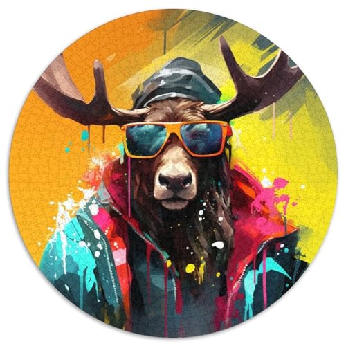 Art Moose Puzzle 1000 Teile für Erwachsene, rundes Puzzle 1000 Teile für Erwachsene, Denksportaufgabe, Spiel für Erwachsene, interaktive Familienaktivität, 67,5 x 67,5 cm Art Moose Puzzle 1000 Teile für Erwachsene, rundes Puzzle 1000 Teile für Erwachsene, Denksportaufgabe, Spiel für Erwachsene, interaktive Familienaktivität, 67,5 x 67,5 cm von LiJianXXE