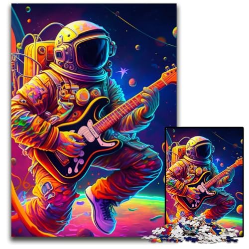 Astronaut spielt Gitarre, Puzzle für Erwachsene, 1000-teiliges Kartonpuzzle, schwieriges Denkspiel für Jugendliche, 26x38cm/10,23x14,96 Zoll Astronaut spielt Gitarre, Puzzle für Erwachsene, 1000-teiliges Kartonpuzzle, schwieriges Denkspiel für Jugendliche, 26x38cm/10,23x14,96 Zoll von LiJianXXE