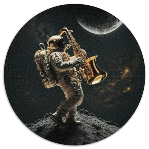 Astronaut spielt Saxophon, Puzzle 1000 Teile für Erwachsene, rund, Puzzle 1000 Teile für Erwachsene, Denksportaufgabe, Spiel für Erwachsene, interaktive Familienaktivität, 67,5 x 67,5 cm Astronaut spielt Saxophon, Puzzle 1000 Teile für Erwachsene, rund, Puzzle 1000 Teile für Erwachsene, Denksportaufgabe, Spiel für Erwachsene, interaktive Familienaktivität, 67,5 x 67,5 cm von LiJianXXE