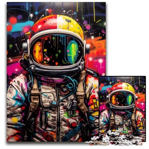 Astronauten-Graffiti-Puzzle 1000 Teile für Erwachsene, Puzzles für Erwachsene, pädagogisches Denkspiel, künstlerische Heim- und Bürodekoration, ab 14 Jahren, 50x75cm/19,68x29,52 Zoll Astronauten-Graffiti-Puzzle 1000 Teile für Erwachsene, Puzzles für Erwachsene, pädagogisches Denkspiel, künstlerische Heim- und Bürodekoration, ab 14 Jahren, 50x75cm/19,68x29,52 Zoll von LiJianXXE