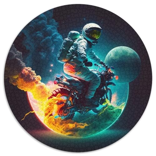 Astronauten-Motorrad-Puzzle, 1000 Teile, für Erwachsene, runde Puzzles mit 1000 Teilen, DIY-Dekoration, Gehirn-Herausforderung, für Erwachsene, Familie, 67,5 x 67,5 cm Astronauten-Motorrad-Puzzle, 1000 Teile, für Erwachsene, runde Puzzles mit 1000 Teilen, DIY-Dekoration, Gehirn-Herausforderung, für Erwachsene, Familie, 67,5 x 67,5 cm von LiJianXXE