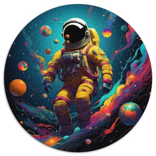 Astronauten-Puzzle, 1000 Teile, rund, 1000 Teile, anspruchsvolles Denkspiel, entspannendes Spielzeug für Teenager, 67,5 x 67,5 cm von LiJianXXE