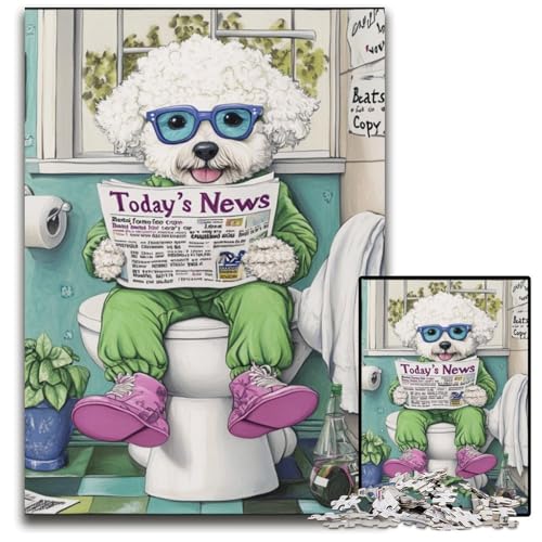 Bichon Frise Go Toilet 1000-teiliges Puzzle für Erwachsene. Unmögliches Puzzle für Erwachsene. Anspruchsvolles DIY-Denkspiel,perfektes Familienspiel oder dekoratives Geschenk,26x38cm/10,23x14,96 Zoll Bichon Frise Go Toilet 1000-teiliges Puzzle für Erwachsene. Unmögliches Puzzle für Erwachsene. Anspruchsvolles DIY-Denkspiel,perfektes Familienspiel oder dekoratives Geschenk,26x38cm/10,23x14,96 Zoll von LiJianXXE