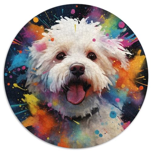 Bichon Frise Puzzle 1000 Teile für Erwachsene, rundes Puzzle 1000 Teile für Erwachsene, Denksportaufgabe, Spiel für Erwachsene, interaktive Familienaktivität, 67,5 x 67,5 cm Bichon Frise Puzzle 1000 Teile für Erwachsene, rundes Puzzle 1000 Teile für Erwachsene, Denksportaufgabe, Spiel für Erwachsene, interaktive Familienaktivität, 67,5 x 67,5 cm von LiJianXXE