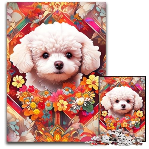 Bichon Frise Puzzle für Erwachsene, 1000-teiliges Kartonpuzzle, schwieriges Denkspiel für Jugendliche, 26x38cm/10,23x14,96 Zoll Bichon Frise Puzzle für Erwachsene, 1000-teiliges Kartonpuzzle, schwieriges Denkspiel für Jugendliche, 26x38cm/10,23x14,96 Zoll von LiJianXXE