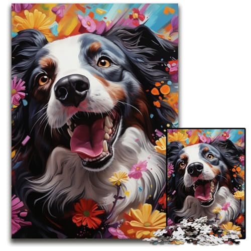 Border Collie Puzzle 1000 Teile für Erwachsene, Puzzle für Erwachsene, pädagogisches Denkspiel, künstlerische Heim- und Bürodekoration, ab 14 Jahren, 26x38cm/10,23x14,96 Zoll Border Collie Puzzle 1000 Teile für Erwachsene, Puzzle für Erwachsene, pädagogisches Denkspiel, künstlerische Heim- und Bürodekoration, ab 14 Jahren, 26x38cm/10,23x14,96 Zoll von LiJianXXE