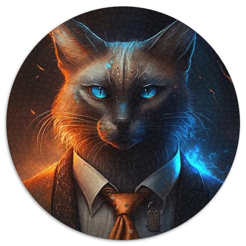 Boss Dog 1000-teiliges Puzzle für Erwachsene, runde Puzzles mit 1000 Teilen für Erwachsene, anspruchsvolles DIY-Denkspiel für Teenager, 67,5 x 67,5 cm von LiJianXXE