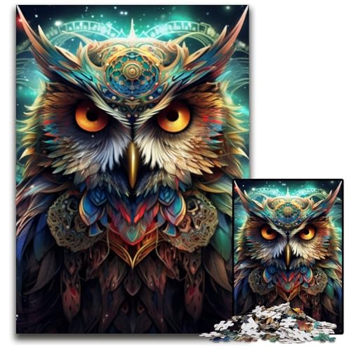 Bunte Eulen-Puzzles für Erwachsene, 1000-teiliges Puzzle für Erwachsene, anspruchsvolles DIY-Denkspiel für Teenager, 26x38cm/10,23x14,96 Zoll Bunte Eulen-Puzzles für Erwachsene, 1000-teiliges Puzzle für Erwachsene, anspruchsvolles DIY-Denkspiel für Teenager, 26x38cm/10,23x14,96 Zoll von LiJianXXE