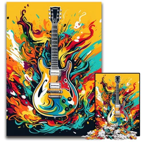 Bunte Gitarren-Puzzles für Erwachsene, 1000 herausfordernde Puzzles, kompliziertes Design für Teenager, DIY-Dekor und gehirnfördernder Spaß, 50x75cm/19,68x29,52 Zoll Bunte Gitarren-Puzzles für Erwachsene, 1000 herausfordernde Puzzles, kompliziertes Design für Teenager, DIY-Dekor und gehirnfördernder Spaß, 50x75cm/19,68x29,52 Zoll von LiJianXXE