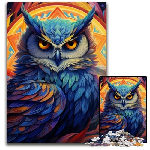 Bunte Kunst-Eule, 1000-teiliges Puzzle für Erwachsene, Kartonpuzzle für Erwachsene, pädagogisches Denkspiel, künstlerische Heim- und Bürodekoration, ab 14 Jahren, 26x38cm/10,23x14,96 Zoll Bunte Kunst-Eule, 1000-teiliges Puzzle für Erwachsene, Kartonpuzzle für Erwachsene, pädagogisches Denkspiel, künstlerische Heim- und Bürodekoration, ab 14 Jahren, 26x38cm/10,23x14,96 Zoll von LiJianXXE