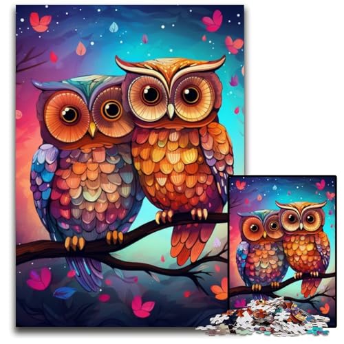 Bunte Kunst-Eule, 1000-teiliges Puzzle für Erwachsene, Unmögliches Puzzle für Erwachsene, Herausforderndes DIY-Denkspiel, perfektes Familienspiel oder dekoratives Geschenk, 26x38cm/10,23x14,96 Zoll Bunte Kunst-Eule, 1000-teiliges Puzzle für Erwachsene, Unmögliches Puzzle für Erwachsene, Herausforderndes DIY-Denkspiel, perfektes Familienspiel oder dekoratives Geschenk, 26x38cm/10,23x14,96 Zoll von LiJianXXE