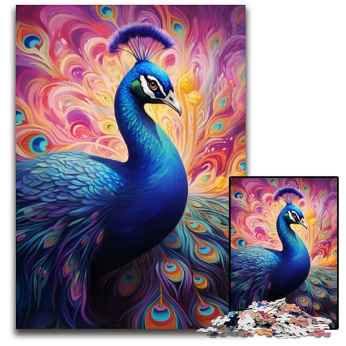 Bunte Kunst-Pfauen-Puzzles für Erwachsene, 1000-teilige Puzzles für Erwachsene, anspruchsvolles DIY-Denkspiel für Teenager, 26x38cm/10,23x14,96 Zoll Bunte Kunst-Pfauen-Puzzles für Erwachsene, 1000-teilige Puzzles für Erwachsene, anspruchsvolles DIY-Denkspiel für Teenager, 26x38cm/10,23x14,96 Zoll von LiJianXXE