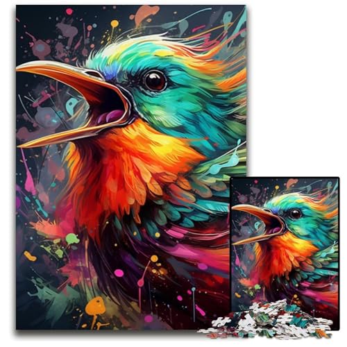 Bunte Kunst-Spatzen-Puzzles für Erwachsene, 1000 Kartonpuzzles, interaktives Familienspiel, Denksportaufgabe, Lernspielzeug, 26x38cm/10,23x14,96 Zoll Bunte Kunst-Spatzen-Puzzles für Erwachsene, 1000 Kartonpuzzles, interaktives Familienspiel, Denksportaufgabe, Lernspielzeug, 26x38cm/10,23x14,96 Zoll von LiJianXXE