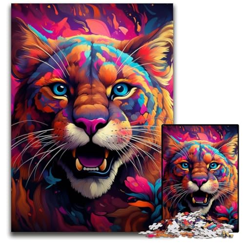 Bunte Puma-Puzzles für Erwachsene, 1000-teiliges Kartonpuzzle, schwieriges Denkspiel für Teenager, 26x38cm/10,23x14,96 Zoll Bunte Puma-Puzzles für Erwachsene, 1000-teiliges Kartonpuzzle, schwieriges Denkspiel für Teenager, 26x38cm/10,23x14,96 Zoll von LiJianXXE