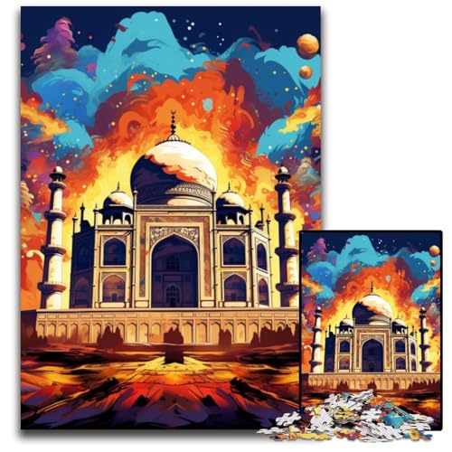 Bunte Taj Mahal-Puzzles für Erwachsene, 1000 Kartonpuzzles, interaktives Familienspiel, Denksportaufgabe, Lernspielzeug, 26x38cm/10,23x14,96 Zoll Bunte Taj Mahal-Puzzles für Erwachsene, 1000 Kartonpuzzles, interaktives Familienspiel, Denksportaufgabe, Lernspielzeug, 26x38cm/10,23x14,96 Zoll von LiJianXXE