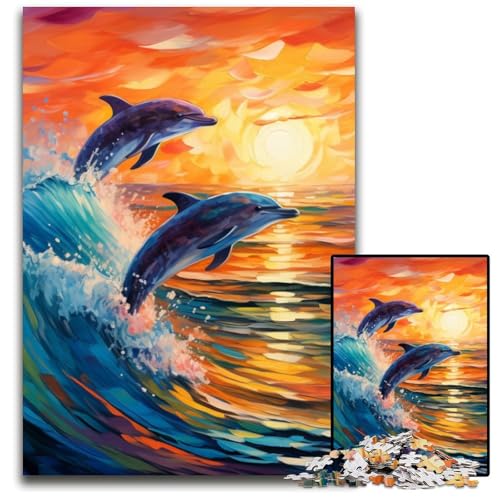 Bunter Kunstdelfin, 1000 Teile Puzzle für Erwachsene, Puzzles für Erwachsene, Denksportspiel, interaktives Familienspiel, geeignet für Kinder ab 14 Jahren, 26x38cm/10,23x14,96 Zoll Bunter Kunstdelfin, 1000 Teile Puzzle für Erwachsene, Puzzles für Erwachsene, Denksportspiel, interaktives Familienspiel, geeignet für Kinder ab 14 Jahren, 26x38cm/10,23x14,96 Zoll von LiJianXXE