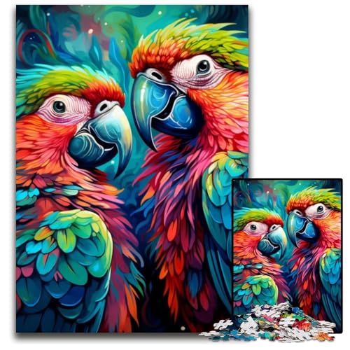 Bunter Papagei, 1000-teiliges Puzzle für Erwachsene, Kartonpuzzle für Erwachsene, pädagogisches Denkspiel, künstlerische Heim- und Bürodekoration, ab 14 Jahren, 26x38cm/10,23x14,96 Zoll Bunter Papagei, 1000-teiliges Puzzle für Erwachsene, Kartonpuzzle für Erwachsene, pädagogisches Denkspiel, künstlerische Heim- und Bürodekoration, ab 14 Jahren, 26x38cm/10,23x14,96 Zoll von LiJianXXE