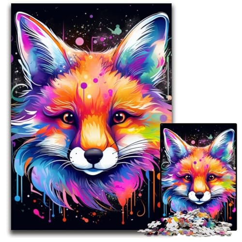 Buntes Art Fox-Puzzle für Erwachsene, 1000 Kartonpuzzles, interaktives Familienspiel, Denksportaufgabe, Lernspielzeug, 26x38cm/10,23x14,96 Zoll Buntes Art Fox-Puzzle für Erwachsene, 1000 Kartonpuzzles, interaktives Familienspiel, Denksportaufgabe, Lernspielzeug, 26x38cm/10,23x14,96 Zoll von LiJianXXE