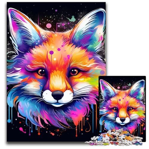 Buntes Art Fox-Puzzle mit 1000 Teilen für Erwachsene, Holzpuzzle, anspruchsvolles Denkspiel für Teenager, unterhaltsames interaktives Spiel für die ganze Familie, 50x75cm/19,68x29,52 Zoll Buntes Art Fox-Puzzle mit 1000 Teilen für Erwachsene, Holzpuzzle, anspruchsvolles Denkspiel für Teenager, unterhaltsames interaktives Spiel für die ganze Familie, 50x75cm/19,68x29,52 Zoll von LiJianXXE