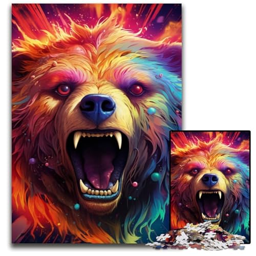 Buntes Braunbär-Puzzle für Erwachsene, 1000-teiliges Puzzle für Erwachsene, anspruchsvolles DIY-Denkspiel für Teenager, 50x75cm/19,68x29,52 Zoll Buntes Braunbär-Puzzle für Erwachsene, 1000-teiliges Puzzle für Erwachsene, anspruchsvolles DIY-Denkspiel für Teenager, 50x75cm/19,68x29,52 Zoll von LiJianXXE