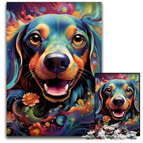 Buntes Dackel-Puzzle mit 1000 Teilen für Erwachsene. Unmögliches Puzzle für Erwachsene. Anspruchsvolles DIY-Denkspiel, perfektes Familienspiel oder dekoratives Geschenk, 26x38cm/10,23x14,96 Zoll Buntes Dackel-Puzzle mit 1000 Teilen für Erwachsene. Unmögliches Puzzle für Erwachsene. Anspruchsvolles DIY-Denkspiel, perfektes Familienspiel oder dekoratives Geschenk, 26x38cm/10,23x14,96 Zoll von LiJianXXE