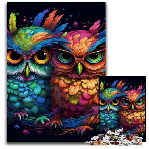 Buntes Eulen-Puzzle für Erwachsene, 1000-teiliges Holzpuzzle, schwieriges Denkspiel für Jugendliche, 50x75cm/19,68x29,52 Zoll Buntes Eulen-Puzzle für Erwachsene, 1000-teiliges Holzpuzzle, schwieriges Denkspiel für Jugendliche, 50x75cm/19,68x29,52 Zoll von LiJianXXE