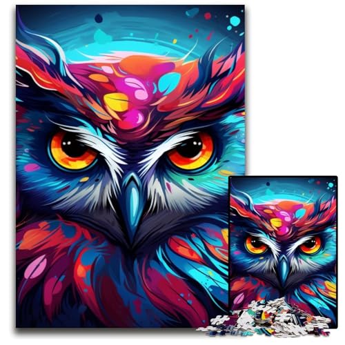 Buntes Eulen-Puzzle für Erwachsene, 1000-teiliges Holzpuzzle, schwieriges Denkspiel für Jugendliche, 50x75cm/19,68x29,52 Zoll Buntes Eulen-Puzzle für Erwachsene, 1000-teiliges Holzpuzzle, schwieriges Denkspiel für Jugendliche, 50x75cm/19,68x29,52 Zoll von LiJianXXE