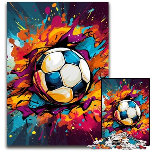 Buntes Fußball-Puzzle für Erwachsene, 1000-teiliges Kartonpuzzle, schwieriges Denkspiel für Teenager, 26x38cm/10,23x14,96 Zoll Buntes Fußball-Puzzle für Erwachsene, 1000-teiliges Kartonpuzzle, schwieriges Denkspiel für Teenager, 26x38cm/10,23x14,96 Zoll von LiJianXXE