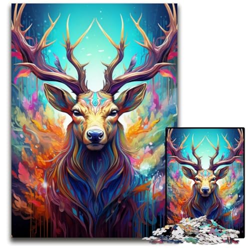 Buntes Hirsch-Puzzle für Erwachsene, 1000-teiliges Kartonpuzzle, schwieriges Denkspiel für Teenager, 26x38cm/10,23x14,96 Zoll Buntes Hirsch-Puzzle für Erwachsene, 1000-teiliges Kartonpuzzle, schwieriges Denkspiel für Teenager, 26x38cm/10,23x14,96 Zoll von LiJianXXE
