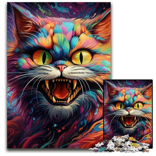 Buntes Kunst-Katzen-Puzzle 1000 Teile für Erwachsene, Puzzles für Erwachsene, pädagogisches Denkspiel, künstlerische Heim- und Bürodekoration, ab 14 Jahren, 50x75cm/19,68x29,52 Zoll Buntes Kunst-Katzen-Puzzle 1000 Teile für Erwachsene, Puzzles für Erwachsene, pädagogisches Denkspiel, künstlerische Heim- und Bürodekoration, ab 14 Jahren, 50x75cm/19,68x29,52 Zoll von LiJianXXE