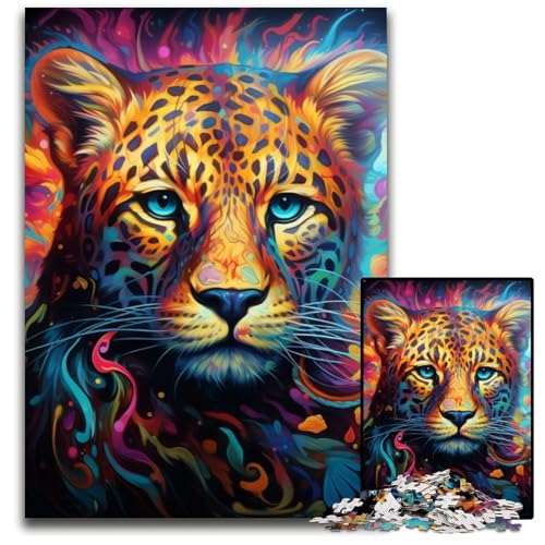 Buntes Kunst-Leoparden-Puzzle 1000 Teile für Erwachsene, Kartonpuzzle, anspruchsvolles Denkspiel für Teenager, unterhaltsames interaktives Spiel für die ganze Familie, 26x38cm/10,23x14,96 Zoll Buntes Kunst-Leoparden-Puzzle 1000 Teile für Erwachsene, Kartonpuzzle, anspruchsvolles Denkspiel für Teenager, unterhaltsames interaktives Spiel für die ganze Familie, 26x38cm/10,23x14,96 Zoll von LiJianXXE