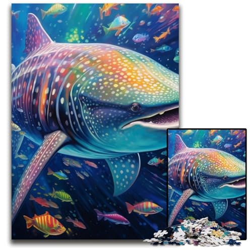 Buntes Kunst-Walhai-Puzzle mit 1000 Teilen für Erwachsene. Unmögliches Puzzle für Erwachsene. Anspruchsvolles DIY-Denkspiel, perfektes Familienspiel oder dekoratives Geschenk, 26x38cm/10,23x14,96 Zoll Buntes Kunst-Walhai-Puzzle mit 1000 Teilen für Erwachsene. Unmögliches Puzzle für Erwachsene. Anspruchsvolles DIY-Denkspiel, perfektes Familienspiel oder dekoratives Geschenk, 26x38cm/10,23x14,96 Zoll von LiJianXXE