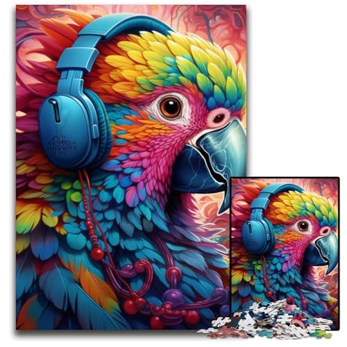 Buntes Papageien-Puzzle für Erwachsene, 1000 Teile, interaktives Familienspiel, Familienaktivitätsspiel, 26x38cm/10,23x14,96 Zoll von LiJianXXE