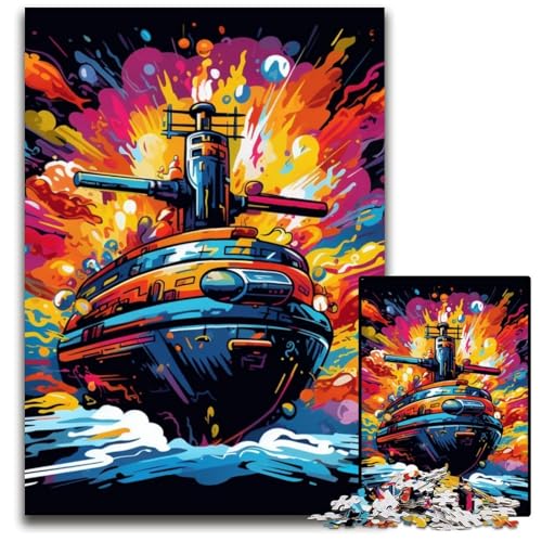Buntes U-Boot-Puzzle, 1000 Teile, Holzpuzzle, interaktives Familienspiel, Heimdekoration zum Selbermachen, Denksportaufgabe, Geschenk, 50x75cm/19,68x29,52 Zoll Buntes U-Boot-Puzzle, 1000 Teile, Holzpuzzle, interaktives Familienspiel, Heimdekoration zum Selbermachen, Denksportaufgabe, Geschenk, 50x75cm/19,68x29,52 Zoll von LiJianXXE