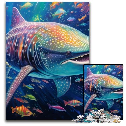 Buntes Walhai-Puzzle für Erwachsene, 1000-teiliges Holzpuzzle, schwieriges Denkspiel für Jugendliche, 50x75cm/19,68x29,52 Zoll Buntes Walhai-Puzzle für Erwachsene, 1000-teiliges Holzpuzzle, schwieriges Denkspiel für Jugendliche, 50x75cm/19,68x29,52 Zoll von LiJianXXE