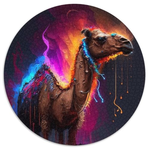 Camel 1000-Teile-Puzzle-Geschenke, 1000-teiliges rundes Puzzle für Reiseliebhaber und Paare, anspruchsvolles Spielzeug 67,5 x 67,5 cm von LiJianXXE