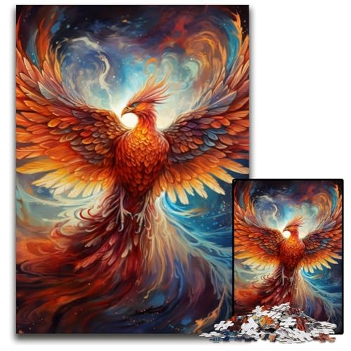 Colorful Art Phoenix 1000-teiliges Puzzle für Erwachsene, Kartonpuzzle für Erwachsene, pädagogisches Denkspiel, künstlerische Heim- und Bürodekoration, ab 14 Jahren, 26x38cm/10,23x14,96 Zoll von LiJianXXE