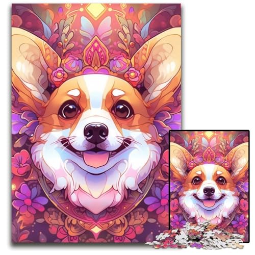 Corgi-Puzzle, 1000 Teile, für Erwachsene, pädagogisches Denkspiel, künstlerische Heim- und Bürodekoration, ab 14 Jahren, 26x38cm/10,23x14,96 Zoll von LiJianXXE