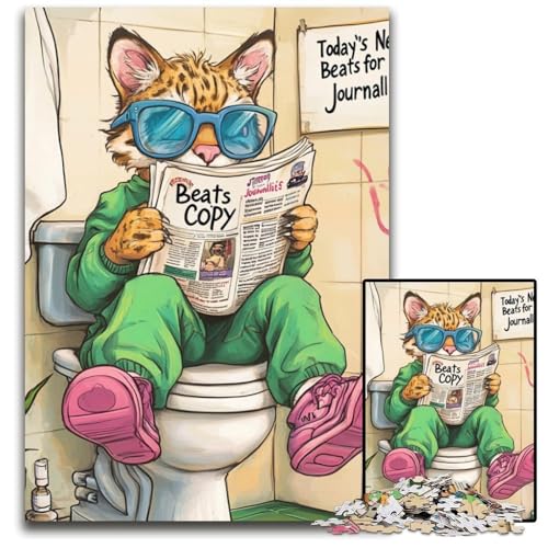 Cougar Go Toiletten-Puzzle für Erwachsene, 1000 Kartonpuzzles, interaktives Familienspiel, Denksportaufgabe, Lernspielzeug, 26x38cm/10,23x14,96 Zoll Cougar Go Toiletten-Puzzle für Erwachsene, 1000 Kartonpuzzles, interaktives Familienspiel, Denksportaufgabe, Lernspielzeug, 26x38cm/10,23x14,96 Zoll von LiJianXXE
