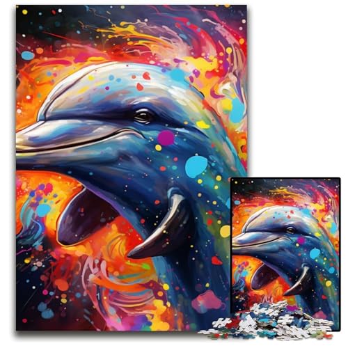 Delphin-Puzzle mit 1000 Teilen für Erwachsene, Rätsel für Erwachsene, Denkspiel, interaktives Familienspiel, geeignet für Kinder ab 14 Jahren, 50x75cm/19,68x29,52 Zoll Delphin-Puzzle mit 1000 Teilen für Erwachsene, Rätsel für Erwachsene, Denkspiel, interaktives Familienspiel, geeignet für Kinder ab 14 Jahren, 50x75cm/19,68x29,52 Zoll von LiJianXXE