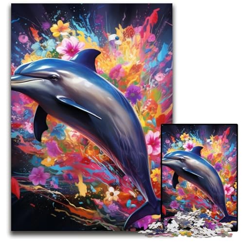Delphin-Puzzles für Erwachsene, 1000 Holzpuzzles, interaktives Familienspiel, Denksportaufgabe, Lernspielzeug, 50x75cm/19,68x29,52 Zoll Delphin-Puzzles für Erwachsene, 1000 Holzpuzzles, interaktives Familienspiel, Denksportaufgabe, Lernspielzeug, 50x75cm/19,68x29,52 Zoll von LiJianXXE