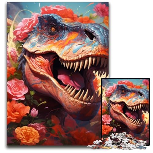 Dinosaurier-Puzzle für Erwachsene, 1000 Teile, Kartonpuzzle für Erwachsene, pädagogisches Denkspiel, künstlerische Heim- und Bürodekoration, ab 14 Jahren, 26x38cm/10,23x14,96 Zoll von LiJianXXE