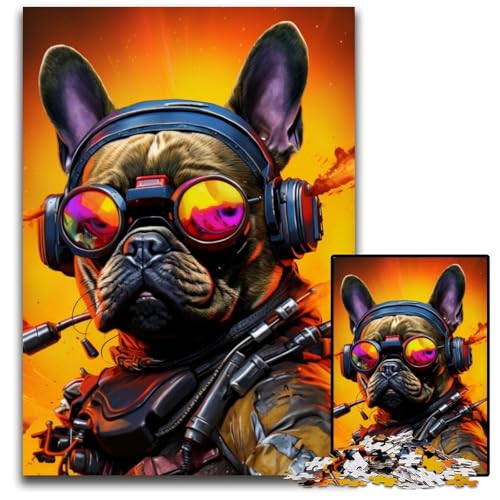 Dog Art Puzzle 1000 Teile für Erwachsene, Puzzles für Erwachsene, pädagogisches Denkspiel, künstlerische Heim- und Bürodekoration, ab 14 Jahren, 26x38cm/10,23x14,96 Zoll von LiJianXXE