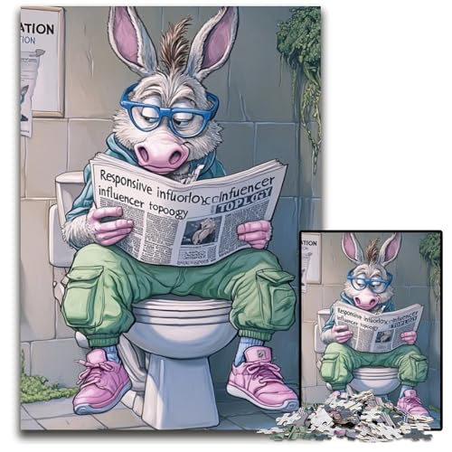 Donkey Go Toilet 1000-teiliges Puzzle für Erwachsene, Holzpuzzle für Erwachsene, für Teenager und Familienspaß – DIY-Denkspiel, Geschenk, 50x75cm/19,68x29,52 Zoll Donkey Go Toilet 1000-teiliges Puzzle für Erwachsene, Holzpuzzle für Erwachsene, für Teenager und Familienspaß – DIY-Denkspiel, Geschenk, 50x75cm/19,68x29,52 Zoll von LiJianXXE