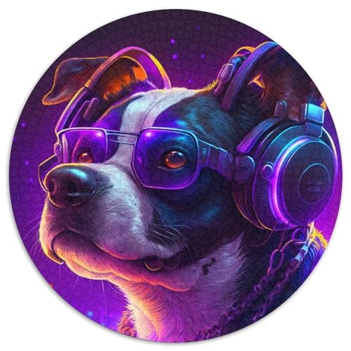 Fantasy Dog 1000-teiliges Puzzle, rund, 1000 Teile, anspruchsvolles Denkspiel – entspannendes Spielzeug für Teenager, 67,5 x 67,5 cm von LiJianXXE
